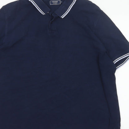 Maine Men’s Blue 2XL Classic Short Sleeve Contrast Trim Polo Shirt