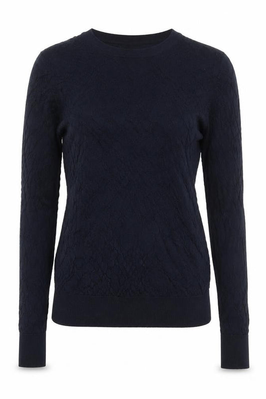 Marks and Spencer Women's Blue UK 6 Cable Knit Crew Neck Jumper