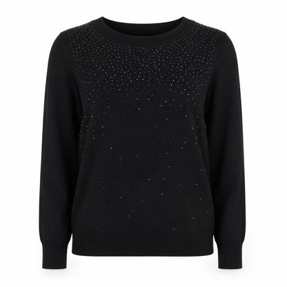 Express Women’s Black L Rhinestone Crew Neck Knit Jumper