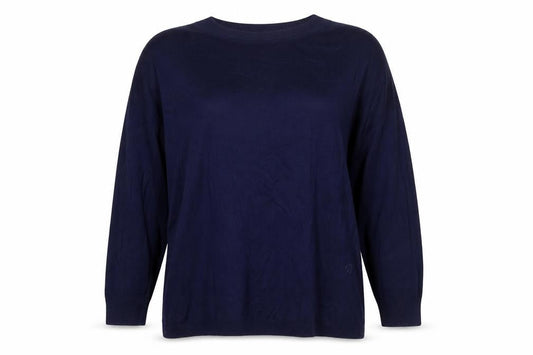 Evans Women’s Navy V-Neck Cotton Blend Knit Jumper UK 26