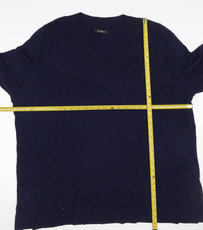 Evans Women’s Navy V-Neck Cotton Blend Knit Jumper UK 26