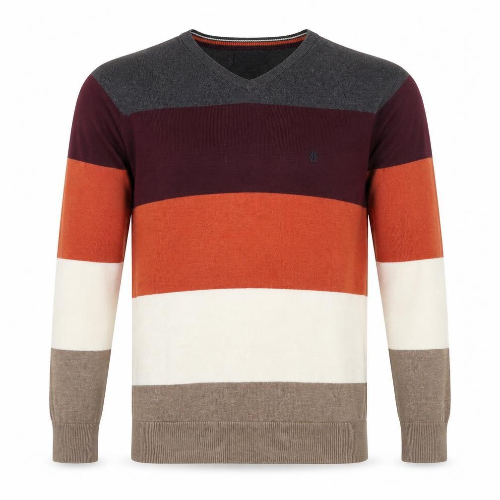 Volcom Men's Multicoloured S Colour Block V-Neck Knit Pullover Jumper