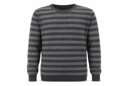 Burton Men’s Grey Striped Crew Neck Knit Jumper Size M