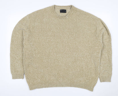 ASOS Design Men’s Beige XS Chunky Knit Crew Neck Pullover Jumper