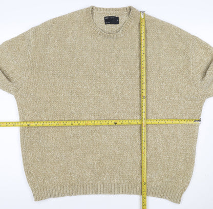 ASOS Design Men’s Beige XS Chunky Knit Crew Neck Pullover Jumper