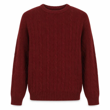 Covington Men’s Red Cable Knit Cotton Crew Neck Pullover Jumper M