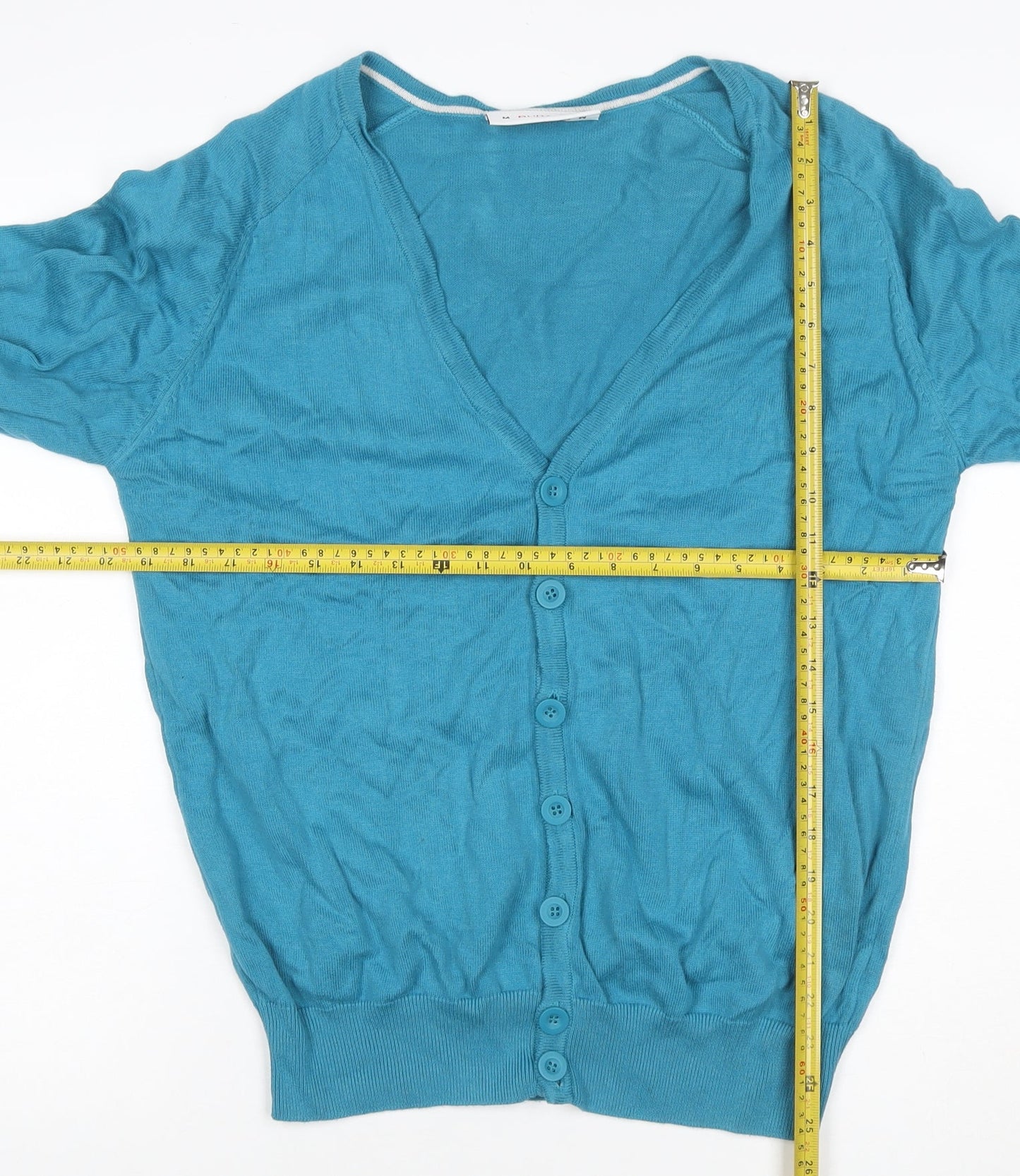 Burton Women Blue M V-Neck Button Knit Cardigan Long Sleeve