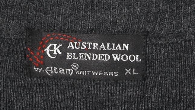 Glam Knitwears Men's Grey Wool Blend V-Neck Sleeveless Vest XL