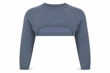 Yours Women Blue Crop Jumper UK 14-16 Acrylic Knit Crew Neck