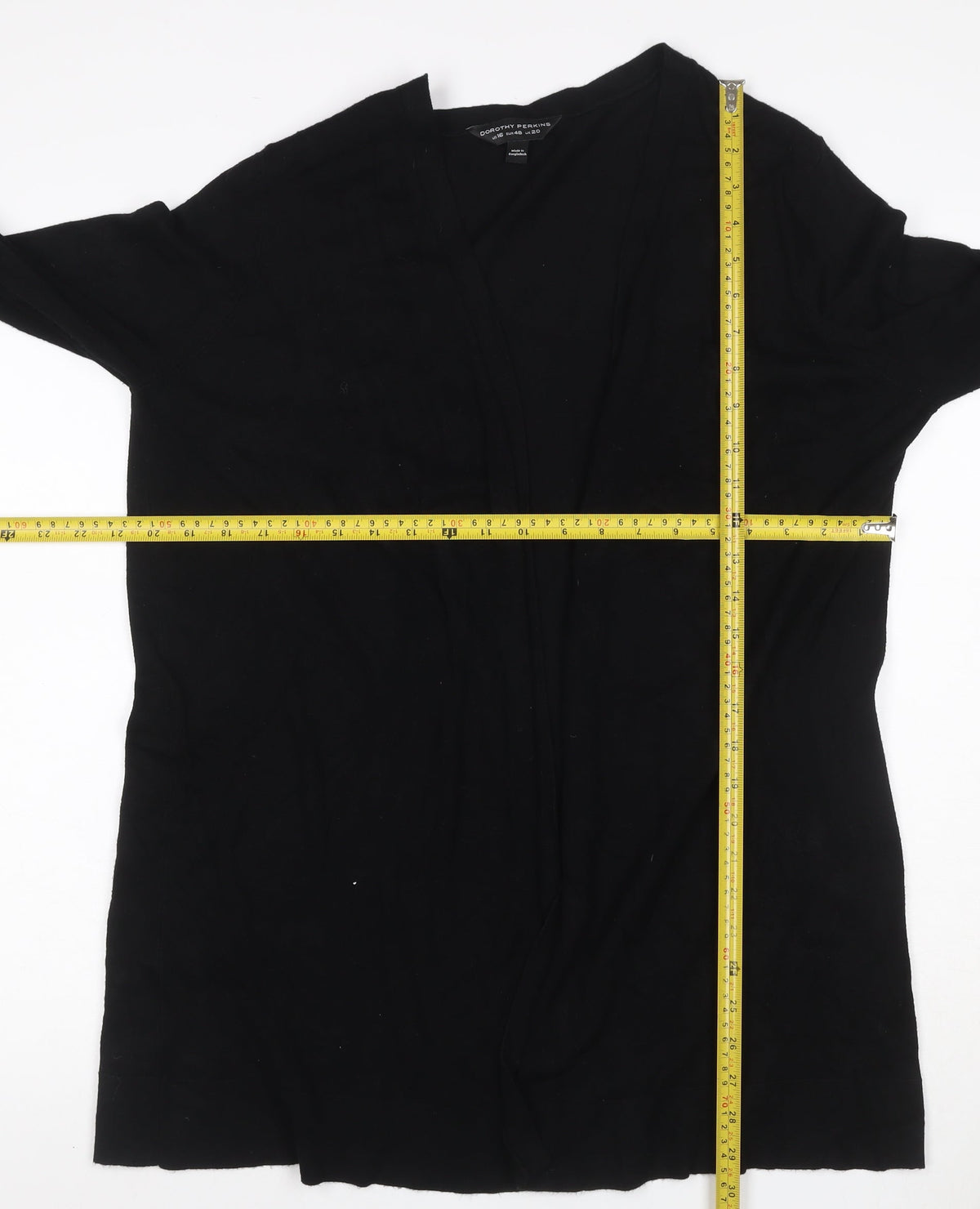 Dorothy Perkins Women Black UK 20 Open V-Neck Knit Cardigan