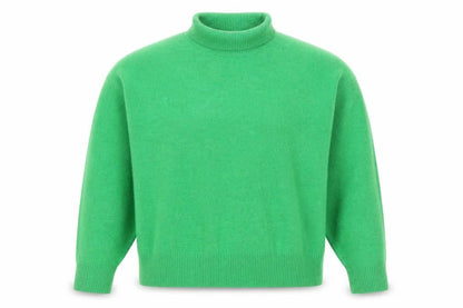 Zara Women Green M Roll Neck Long Sleeve Knit Pullover Jumper