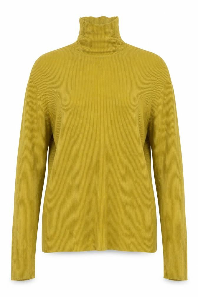 Marks & Spencer Women Green UK 18 Ribbed Roll Neck Long Sleeve Jumper