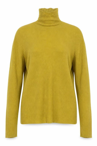 Marks & Spencer Women Green UK 18 Ribbed Roll Neck Long Sleeve Jumper