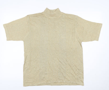 Distinctive New York Women’s Gold Silk Blend Mock Neck Knit Top L