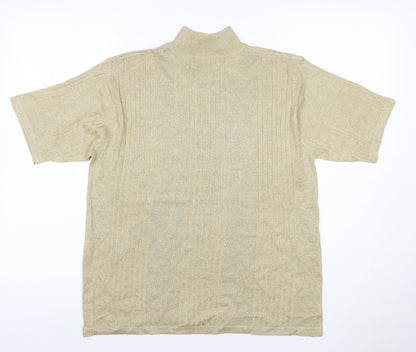 Distinctive New York Women’s Gold Silk Blend Mock Neck Knit Top L