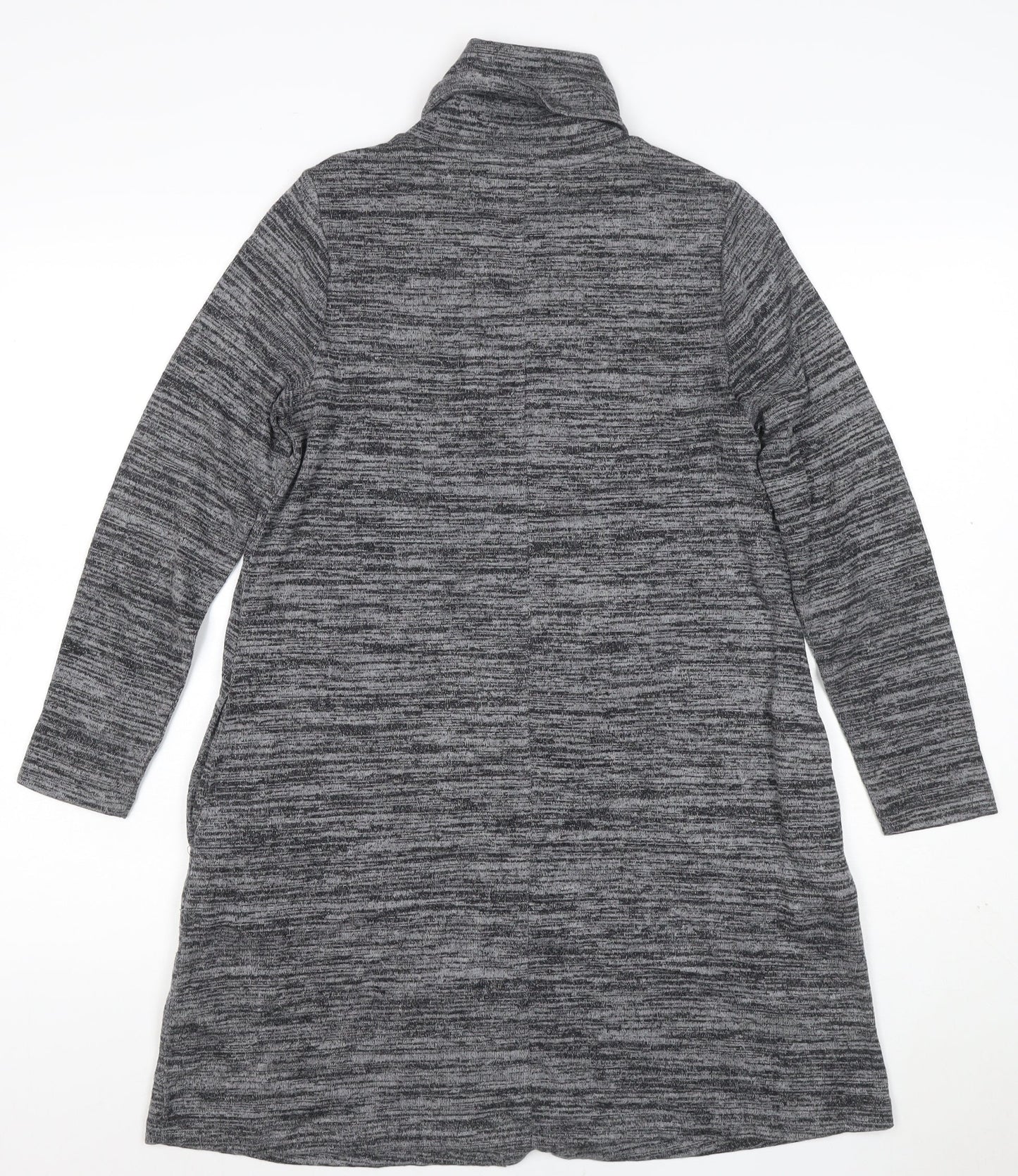 Marks and Spencer Women Grey Marl Size 10 Jumper Dress Roll Neck Stretch