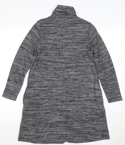 Marks and Spencer Women Grey Marl Size 10 Jumper Dress Roll Neck Stretch