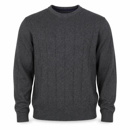 Club Room Men’s Grey Cotton Ribbed Crew Neck Pullover Jumper Large