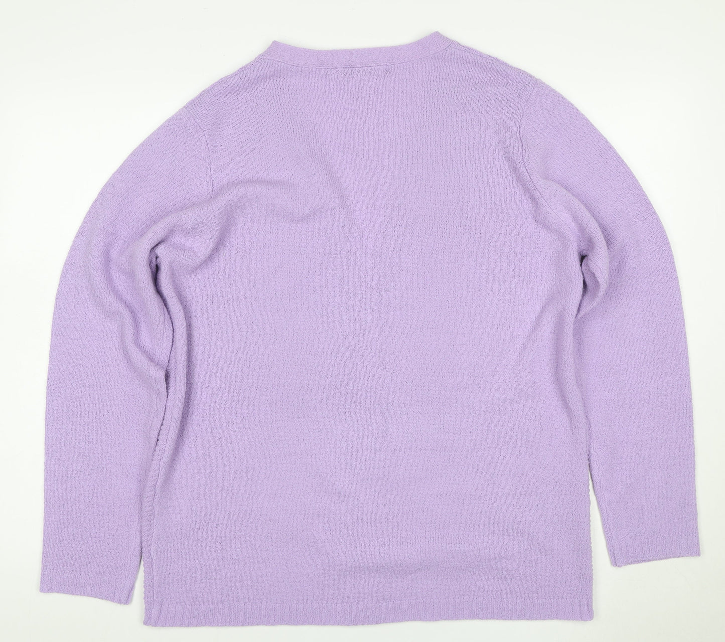 EWM Women’s Lilac Size 20 V-Neck Button Knit Cardigan