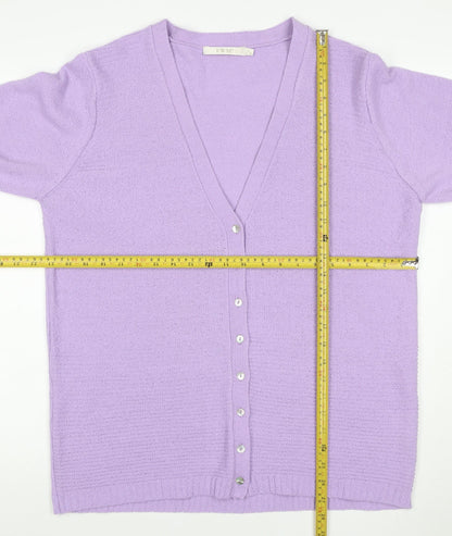 EWM Women’s Lilac Size 20 V-Neck Button Knit Cardigan