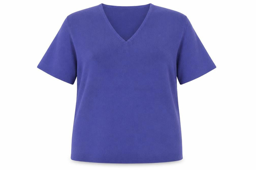 Berkertex Women Purple UK 16 V-Neck Short Sleeve Knit Top