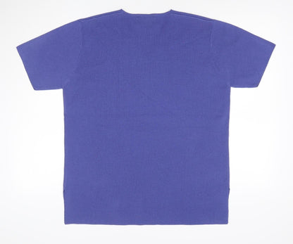 Berkertex Women Purple UK 16 V-Neck Short Sleeve Knit Top