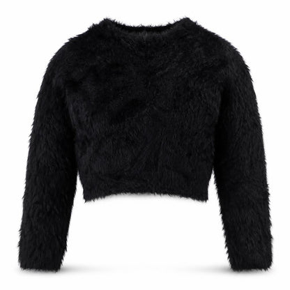 Next Women’s Black Size 12 Fuzzy Knit Crew Neck Pullover Jumper