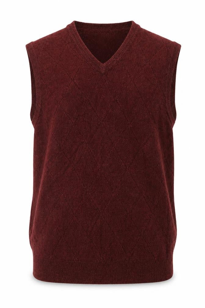 Dockers Men’s Red Acrylic V-Neck Knit Sleeveless Jumper Vest L