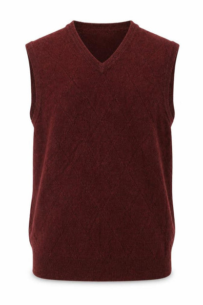 Dockers Men’s Red Acrylic V-Neck Knit Sleeveless Jumper Vest L