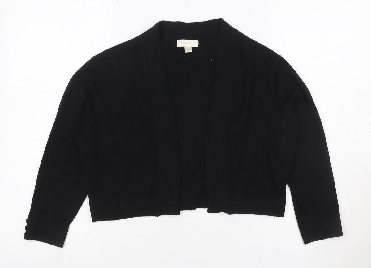 Pomodoro Women Black UK 12 Open Knit Cardigan Long Sleeve