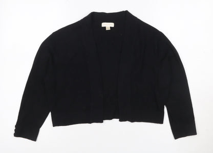 Pomodoro Women Black UK 12 Open Knit Cardigan Long Sleeve