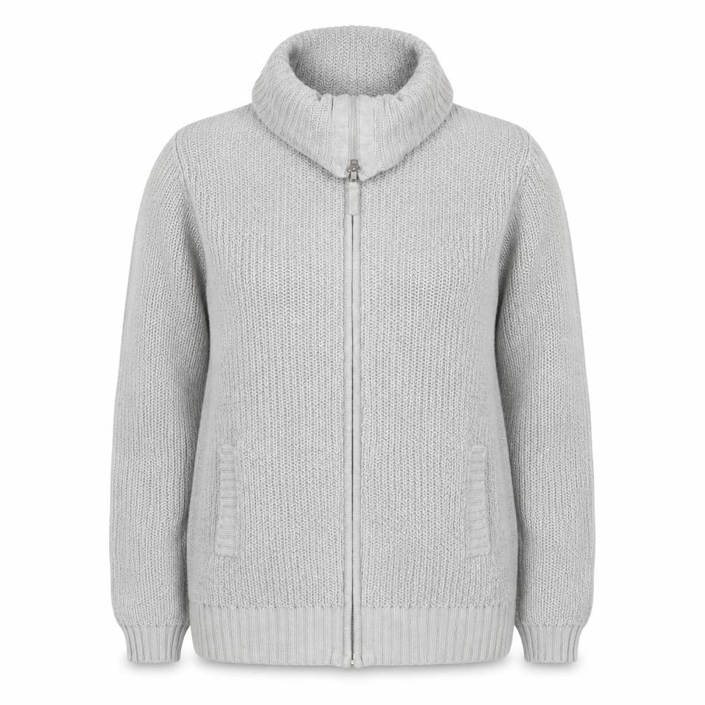 Marks and Spencer Women Grey UK 16 Chunky Knit Full Zip Jumper