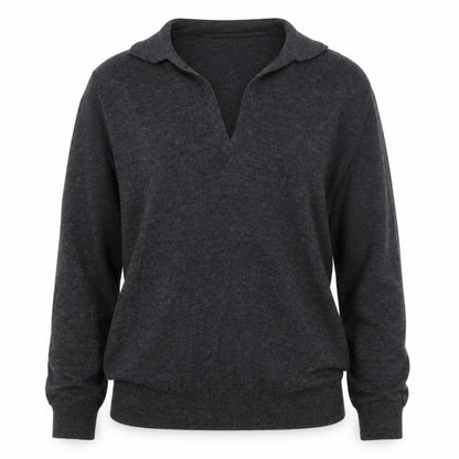 Calvin Klein Jeans Women Grey L Wool Blend Collared V-Neck Jumper