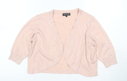 Debenhams Collection Women’s Pink Size 16 Open Knit Cardigan 3/4 Sleeve