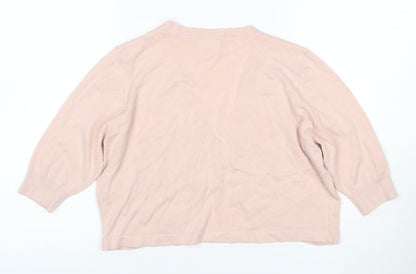 Debenhams Collection Women’s Pink Size 16 Open Knit Cardigan 3/4 Sleeve