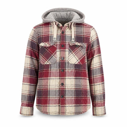 Drift King Men’s Red Plaid Hooded Cotton Jacket Size L