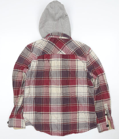 Drift King Men’s Red Plaid Hooded Cotton Jacket Size L