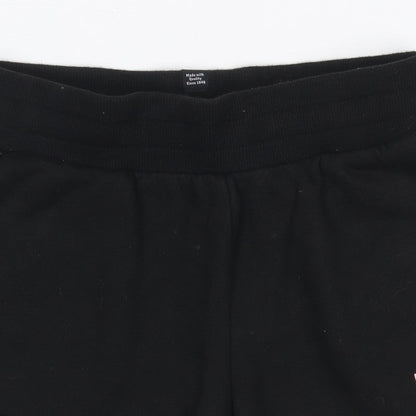 Puma Girls Black Pink Logo Athletic Jersey Shorts UK 10 Years