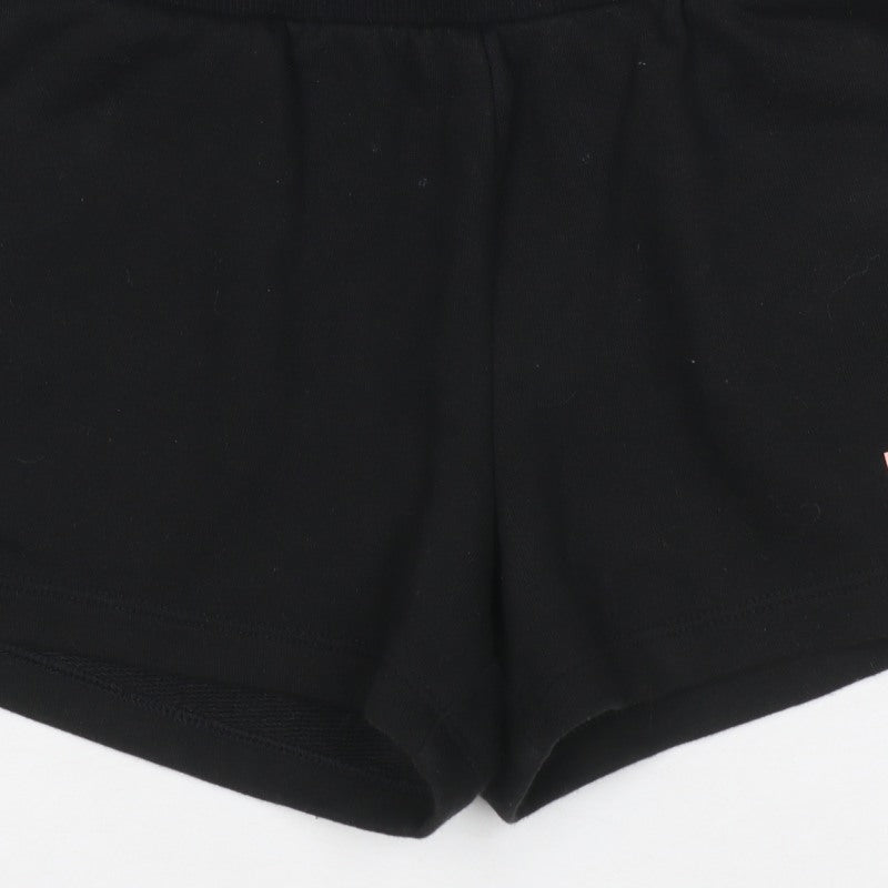 Puma Girls Black Pink Logo Athletic Jersey Shorts UK 10 Years