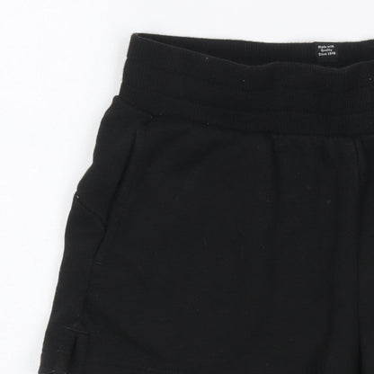 Puma Girls Black Pink Logo Athletic Jersey Shorts UK 10 Years