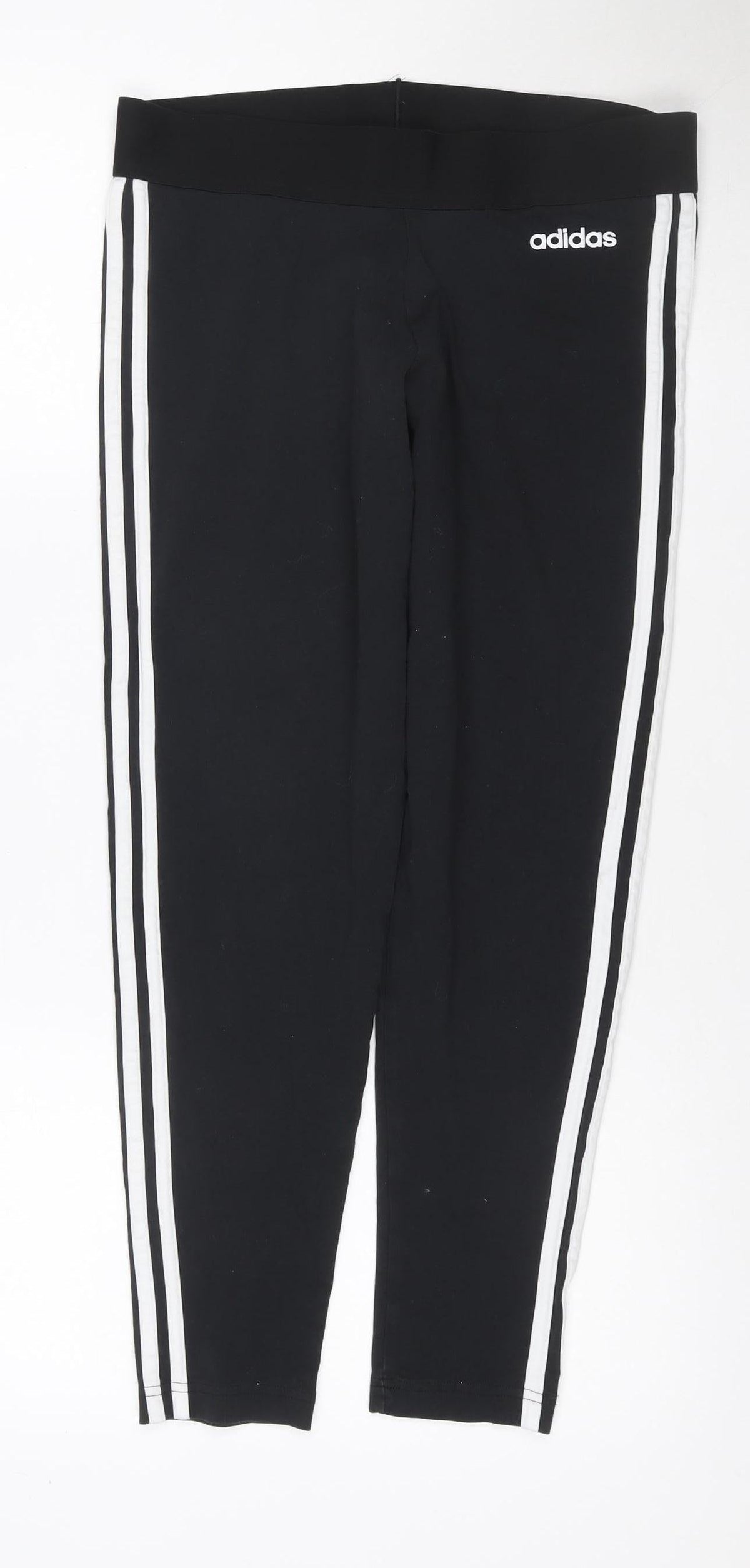 adidas Women Black UK 18 Track Pants Side Stripe Sports Trousers