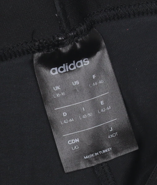 adidas Women Black UK 18 Track Pants Side Stripe Sports Trousers