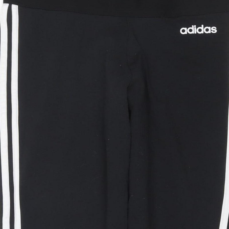 adidas Women Black UK 18 Track Pants Side Stripe Sports Trousers