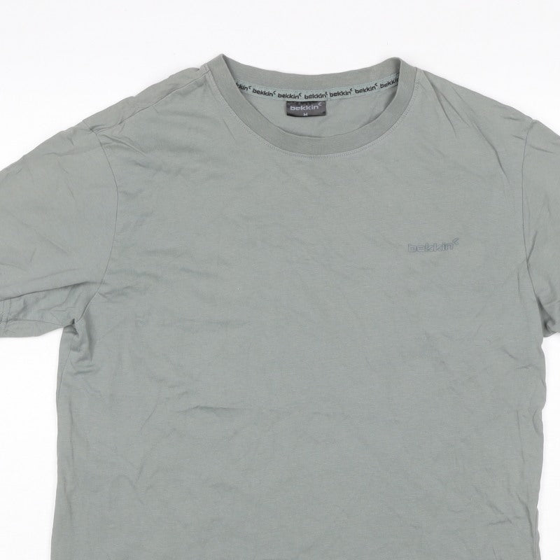 Bekkin Unisex Adults Grey M Basic Crew Neck Short Sleeve T-Shirt
