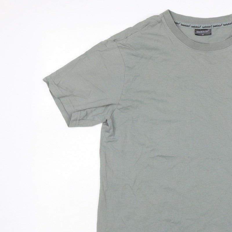 Bekkin Unisex Adults Grey M Basic Crew Neck Short Sleeve T-Shirt