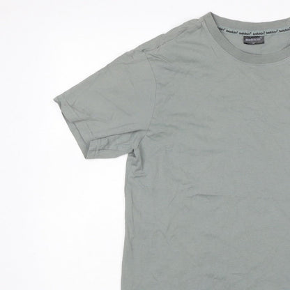 Bekkin Unisex Adults Grey M Basic Crew Neck Short Sleeve T-Shirt