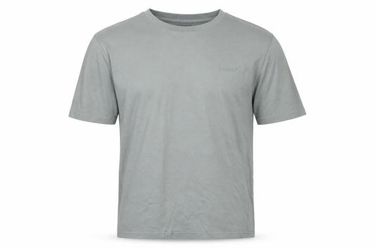 Front view of Bekkin unisex adults grey m basic crew neck short sleeve t-shirt