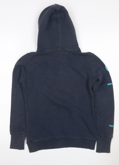 Back view of Superdry Teens Navy XXS Pullover Graphic Print Hoodie