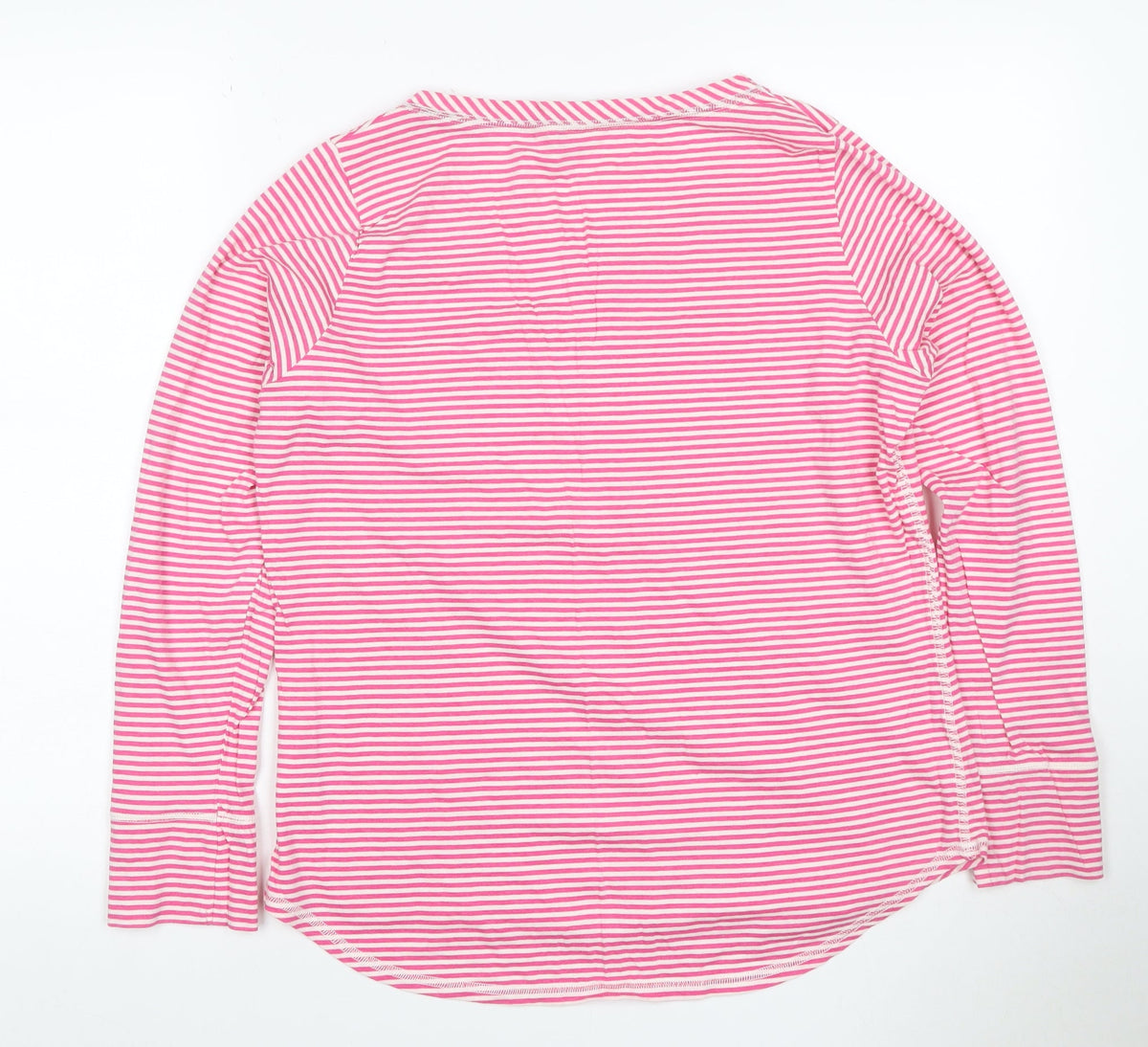 Joules Women’s Pink Striped Cotton Jersey V-Neck Tunic Top UK 14