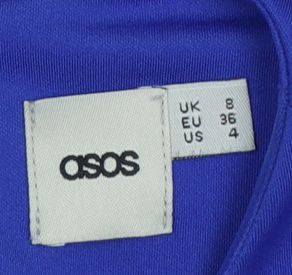 Brand and care label for ASOS Women’s Blue UK 8 Long Sheath Peplum Occasion Dress